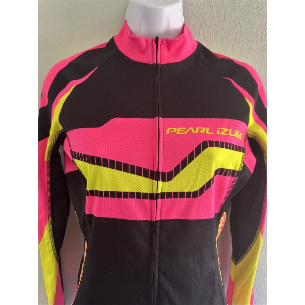 PEARL IZUMI Elite Thermal Cycling Biking Top Hot Pink Full Zip Long Sleeve Wm S - Picture 3 of 8